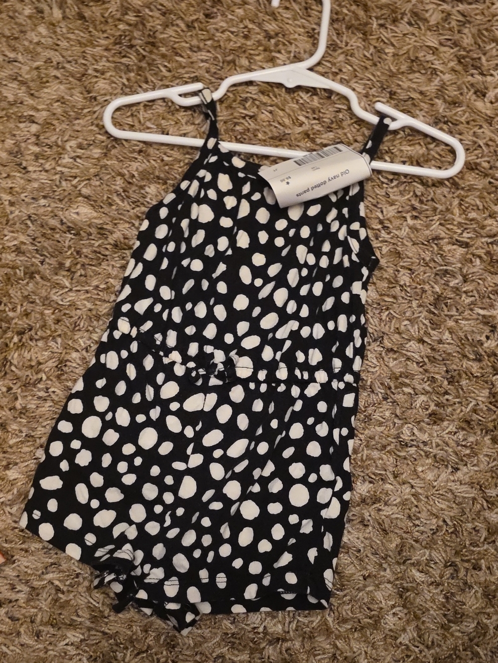 Old Navy Black and White Polka Dot Girls' Romper
